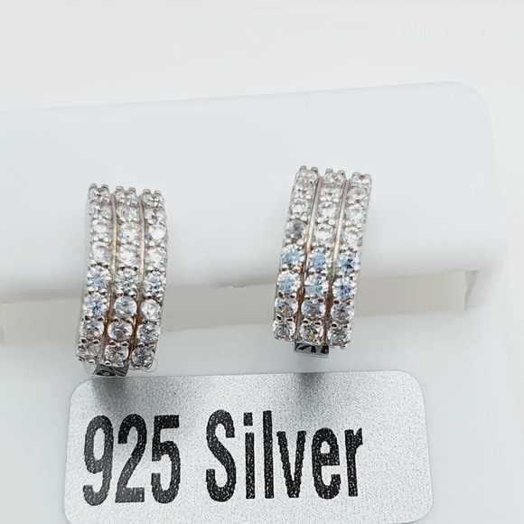 "925 Sterling Silver Cubic Zirconia Earrings, U19254657 - Picture 10 of 11